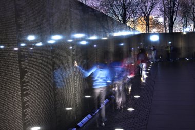 Vietnam anıt siyah duvar, gece washington dc