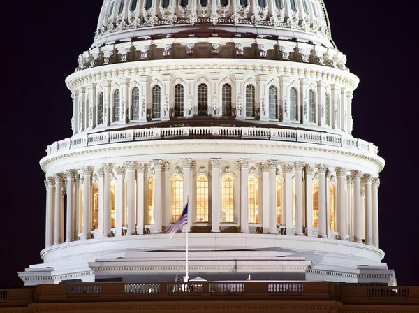 Нас Capitol купольна крупним планом ніч Вашингтон, округ Колумбія — стокове фото