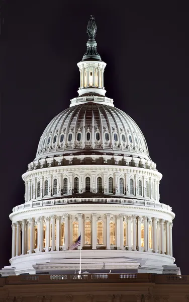 US Capitol Dome Close Up Night Washington DC — Stock Photo, Image