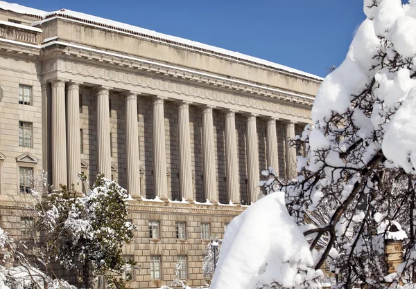 Commerce Department After the Snow Constitution Avenue Washingto — Stock Photo, Image