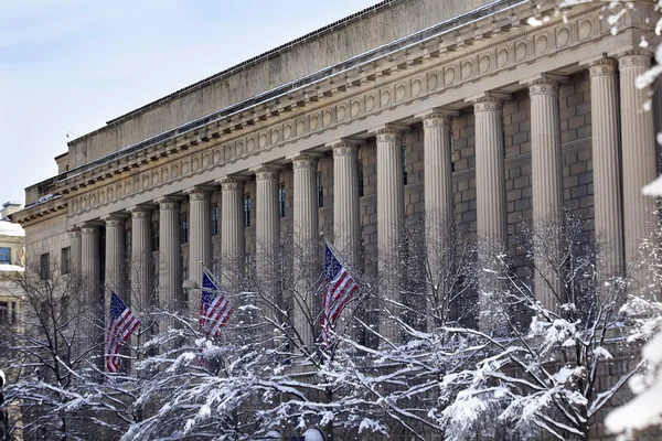Departamento de Comercio Después de la Nieve Pennsylvania Avenue Washingto — Foto de Stock