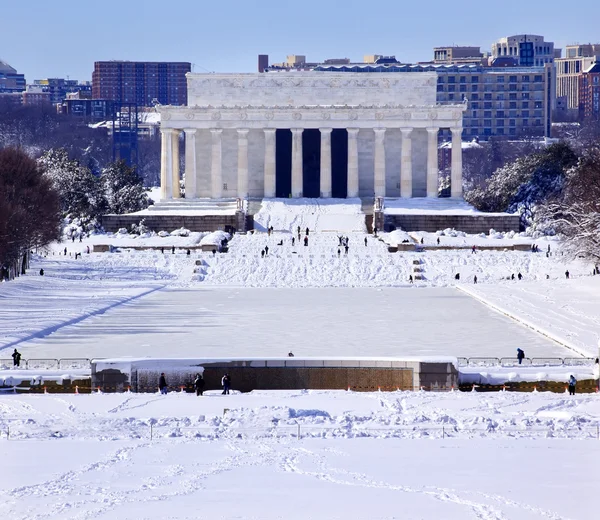 Lincoln memorial na Sneeuwwitje washington dc — Stockfoto