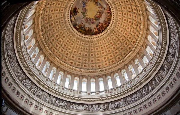 Cúpula redonda del Capitolio de Estados Unidos Apothesis George Washington DC — Foto de Stock