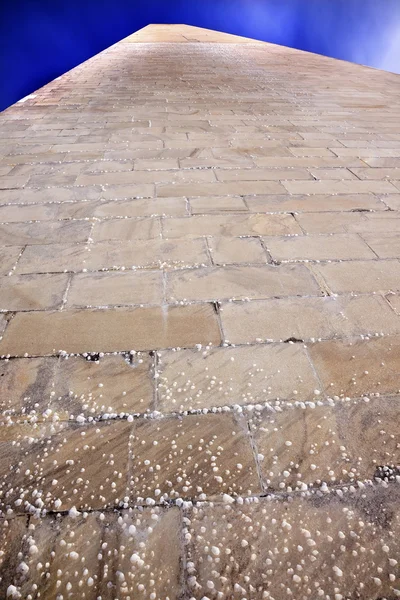 Iskristaller på washington monument efter snöstorm washingt — Stockfoto