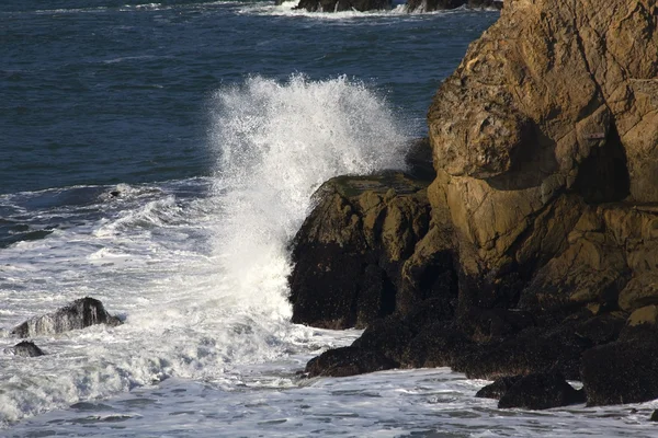 Weiße surf klippen point lobos seal rocks san francisco californi — Stockfoto