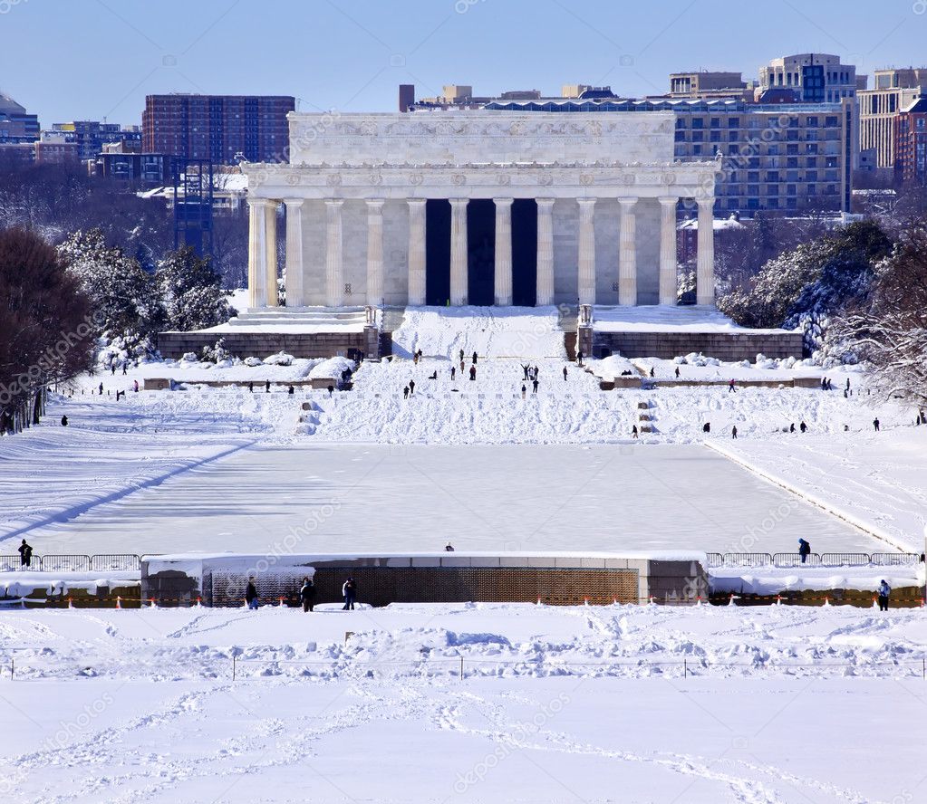 Lincoln Memorial After Snow Washington DC