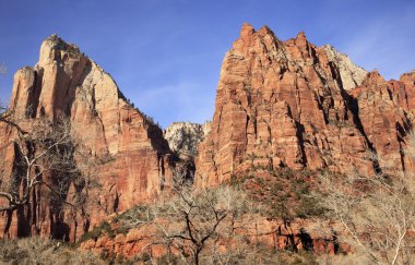 Court of Patricarchs Zion Canyon National Park Utah clipart