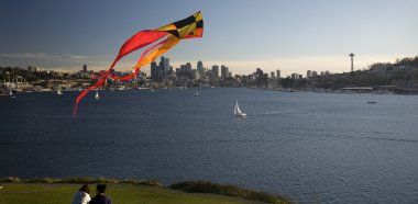 Lake Union with Kite and Space Needle, Seattle, Washington clipart