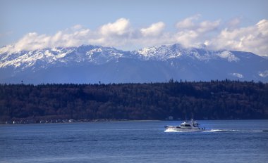 Motor Yacht Puget Sound Edmonds Washington clipart