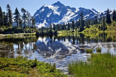 Reflection Lake Mount Shuksan Washington State clipart