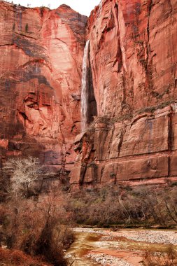 sinawava şelale Kızıl tapınak taş duvar virgin river zion olabilir