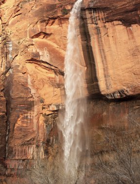 Weeping Rock Waterfall Red Rock Wall Zion Canyon National Park U clipart