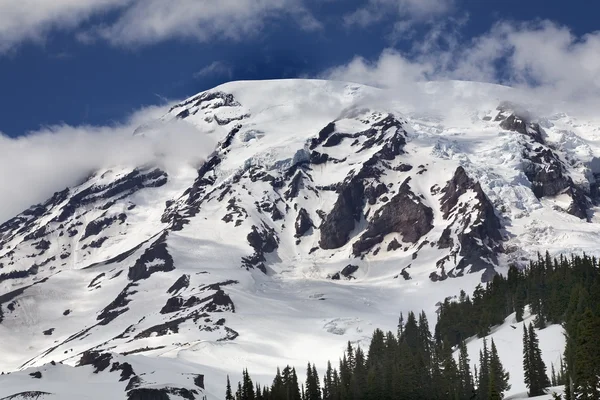 Mount Rainier хмарно рай — стокове фото