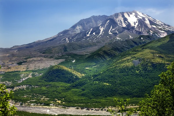Grüne Berge Fluss Mount Saint Helens Nationalpark wäscht — Stockfoto