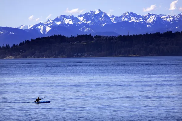 Kayak Puget Sound, Montanhas Olímpicas Edmonds, Washington — Fotografia de Stock
