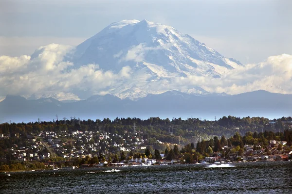 Mount Rainier do Lago Washington Seattle — Fotografia de Stock