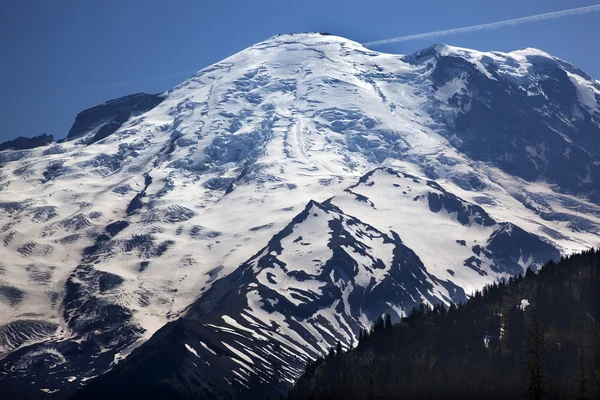 Monte Rainier Primer plano desde el amanecer Montaña de nieve —  Fotos de Stock