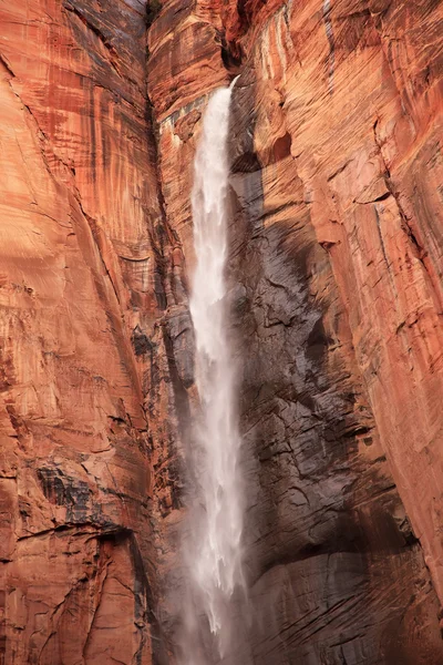 stock image Temple of Sinawava Waterfall Red Rock Wall Zion Canyon National