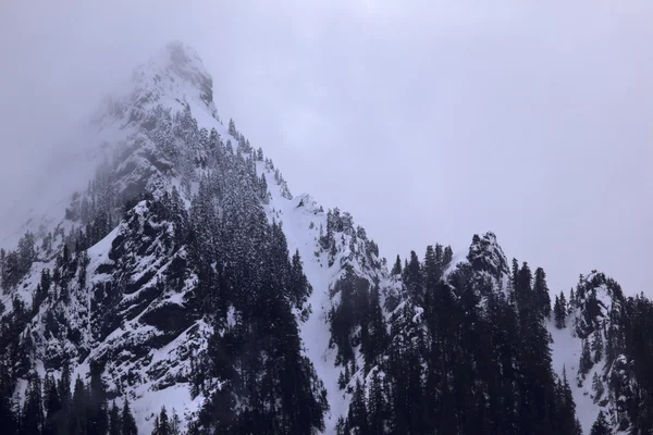 McClellan butte neve montanha pico nevoeiro snoqualme passar washington — Fotografia de Stock