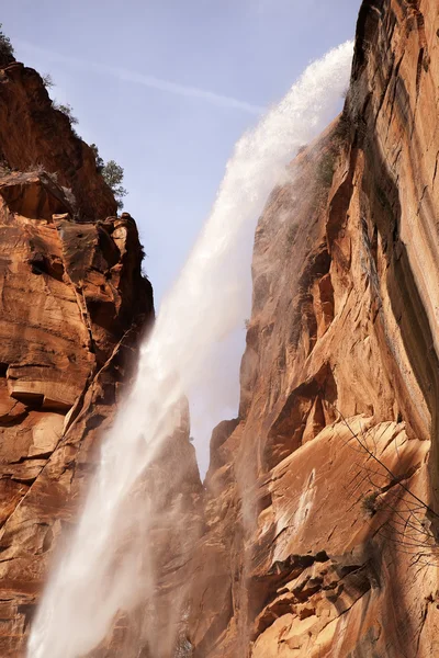 stock image Falling Water Weeping Rock Waterfall Red Rock Wall Zion Canyon U