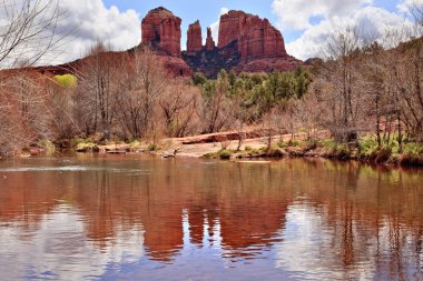 Cathedral Rock Canyon Oak Creek Reflection Sedona Arizona clipart