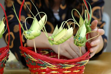 Grasshopper weaving clipart