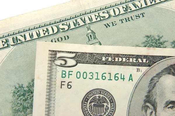 US dollar: Five dollar bill — Stock Photo, Image