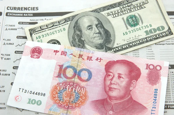 Bizi dolar vs renminbi — Stok fotoğraf