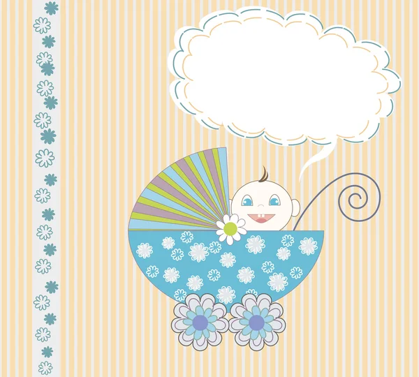 stock vector Baby arrival postcard