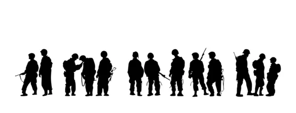 Silhouette de soldat — Image vectorielle