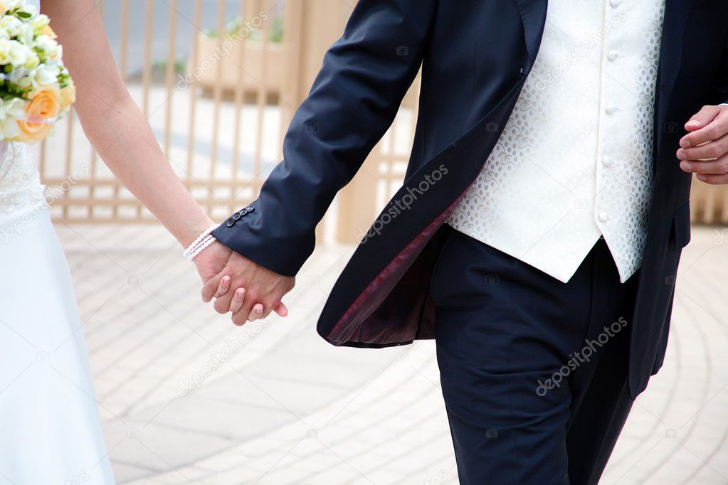 Wedding couple hands