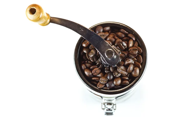 Moinho de café isolado no fundo branco — Fotografia de Stock