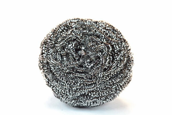 Iron sponge on a white background