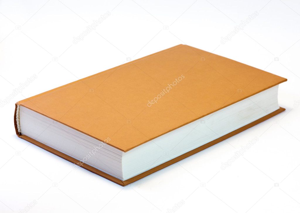 Orange book isolated on white . Clean cover