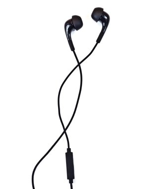 Audio earphones on white background clipart