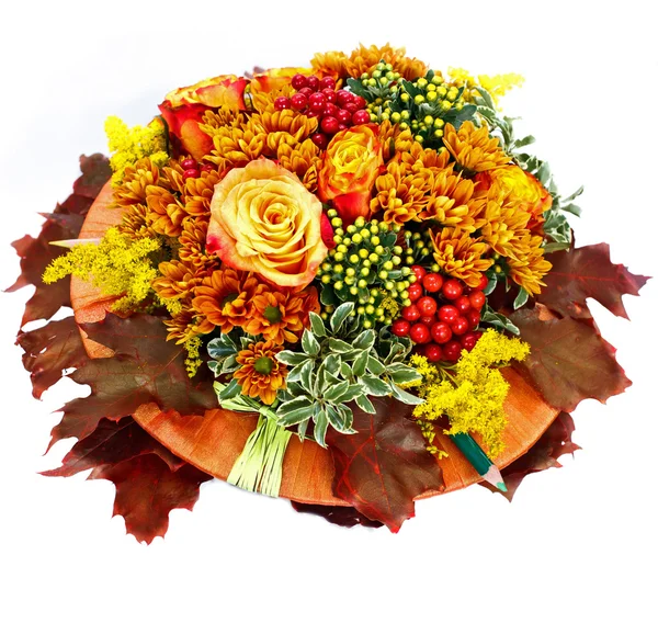 Autumn flower composition on white background — Stock Photo, Image