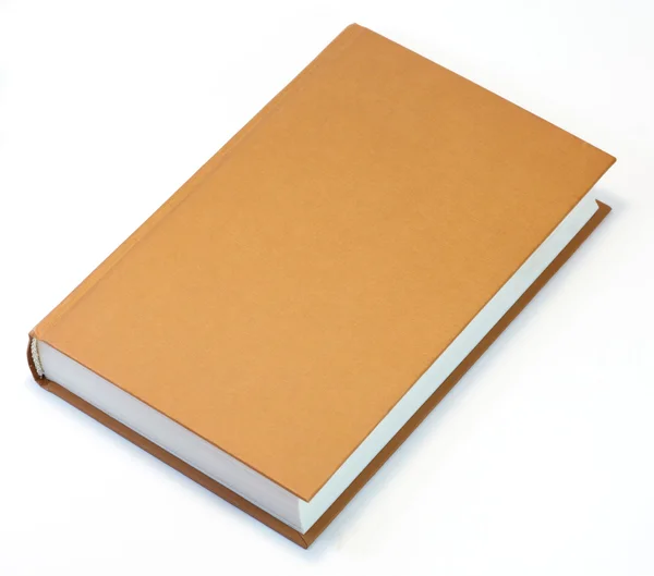 Orangefarbenes Buch isoliert auf weiß. saubere Abdeckung — Stockfoto