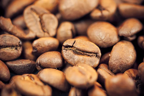 Grãos de café marrom como fundo e textura — Fotografia de Stock