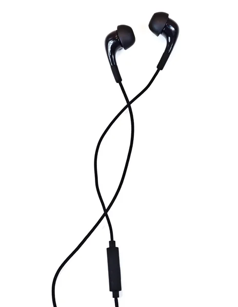 Fones de ouvido de áudio em fundo branco — Fotografia de Stock