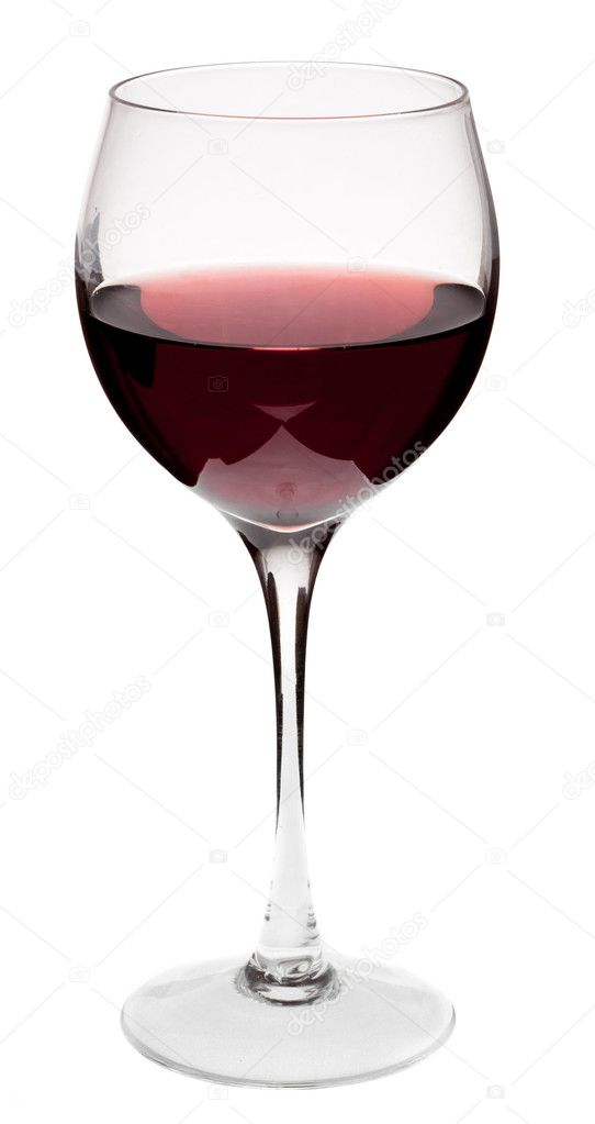 Glass of red wine on a white background and with soft shadow. Stock Photo  by ©alexandkz 6009384
