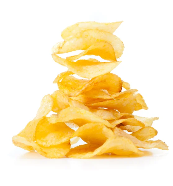 Kartoffelchips isoliert auf weiß — Stockfoto