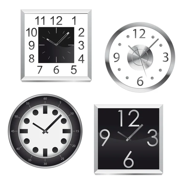 stock vector Metal wall clocks