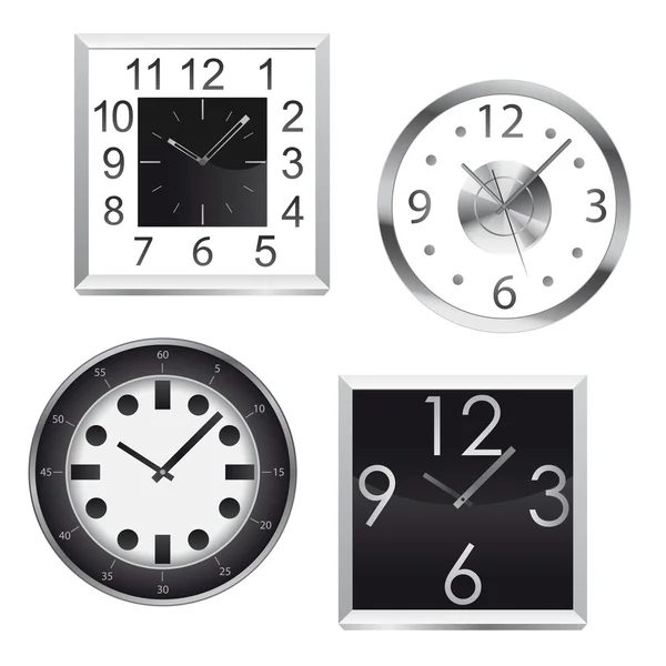 Horloges murales métalliques — Image vectorielle