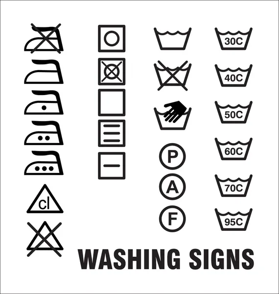 Washing Signs — Stock Vector