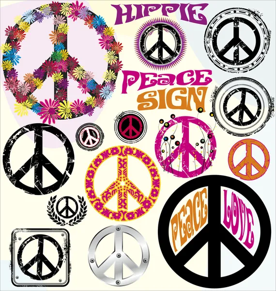 Peace Symbols — Stock Vector