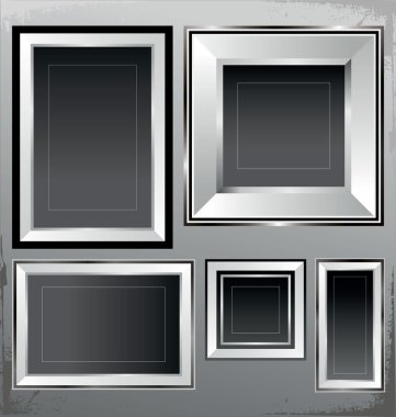 Empty silver frames clipart