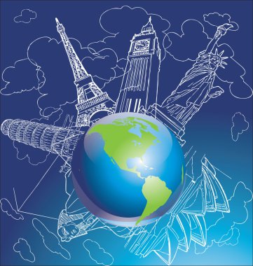 Around the world clipart