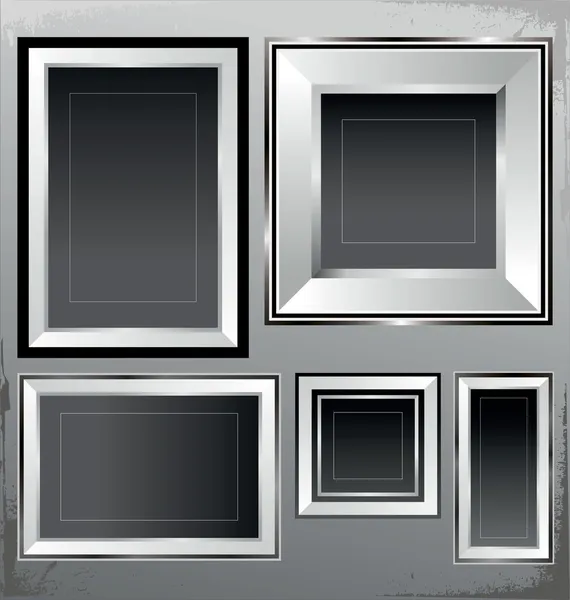 Lege zilveren frames — Stockvector