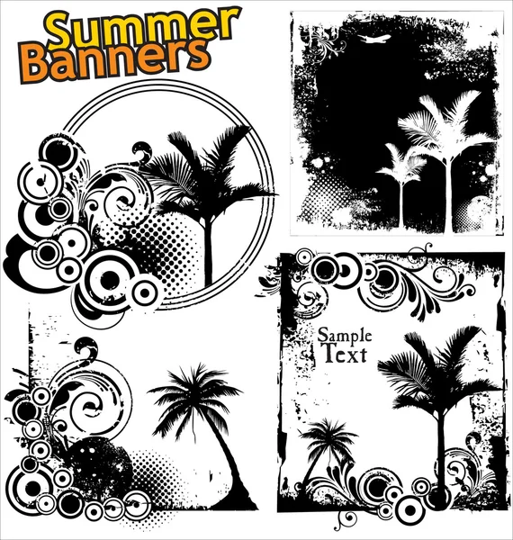 Grunge d'été bannières — Image vectorielle