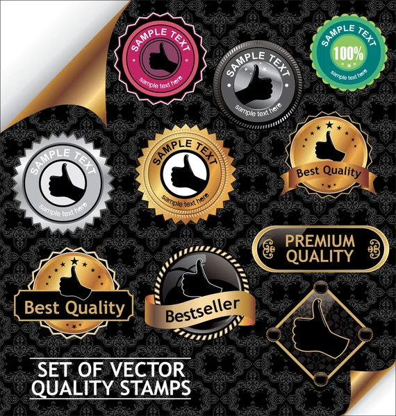 Conjunto de Selos de Qualidade — Vetor de Stock